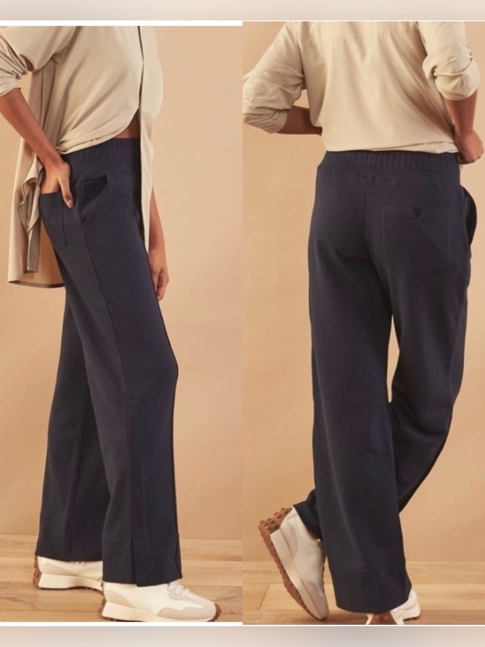Aday Perfect Walk Sweatpants Straight Leg Organic Cotton blend Blue , Small